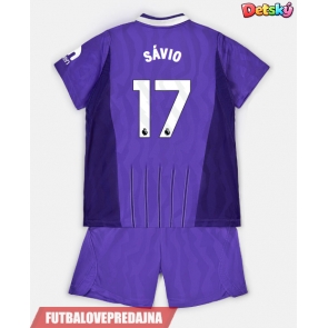 Lacne Dětský Futbalové dres Tottenham Hotspur Savio #17 2026-27 Krátky Rukáv - Tretina (+ trenírky)